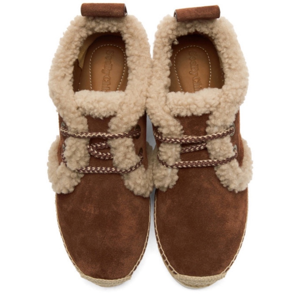 See by Chloe Suede Shearling Lined Shoes